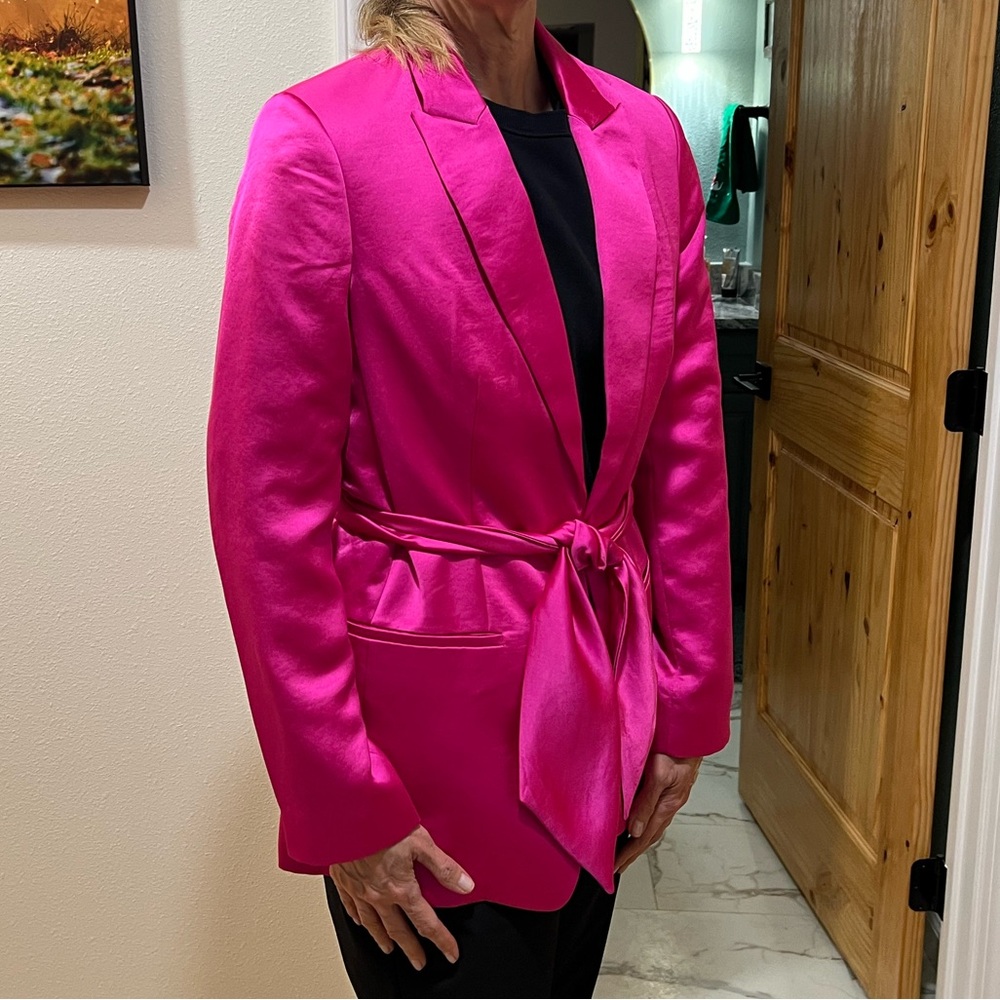 Express Vibrant Pink Blazer with Sash